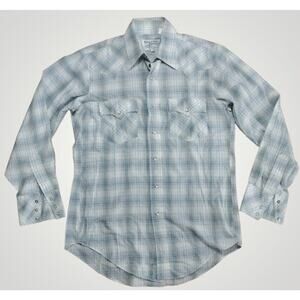 Silver Spur Men's Pearl Snap Western Shirt White/Blue/Yellow Plaid Size 15.5-34